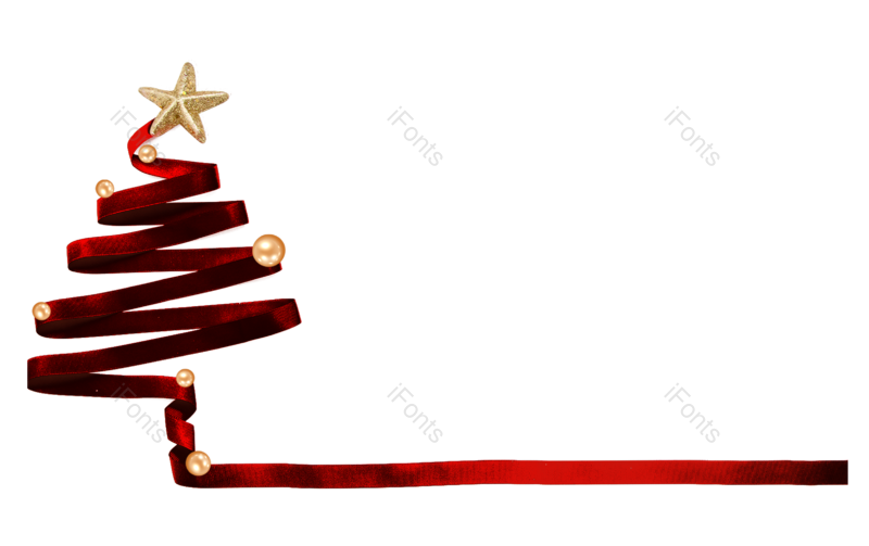 缎带图片,红色元素,圣诞PNG,圣诞树免抠素材